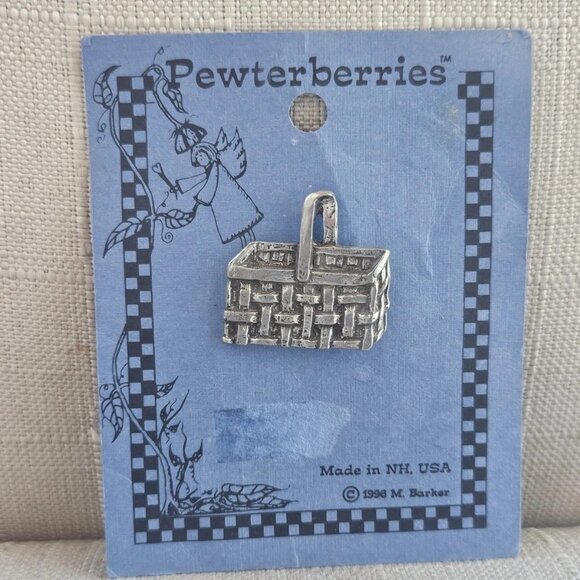 Barker Pin Genuine USA Pewter Brooch Pin Made in USA Pewterberries New With tag - Picture 2 of 12